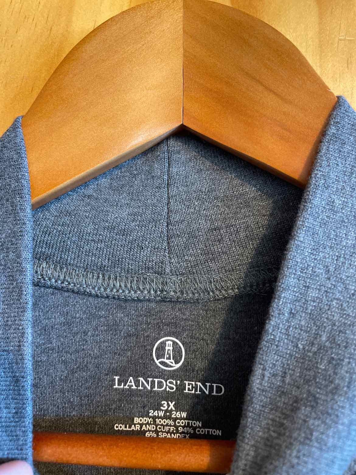 Size 3X Lands End Gray Women's Long Sleeve Shirt