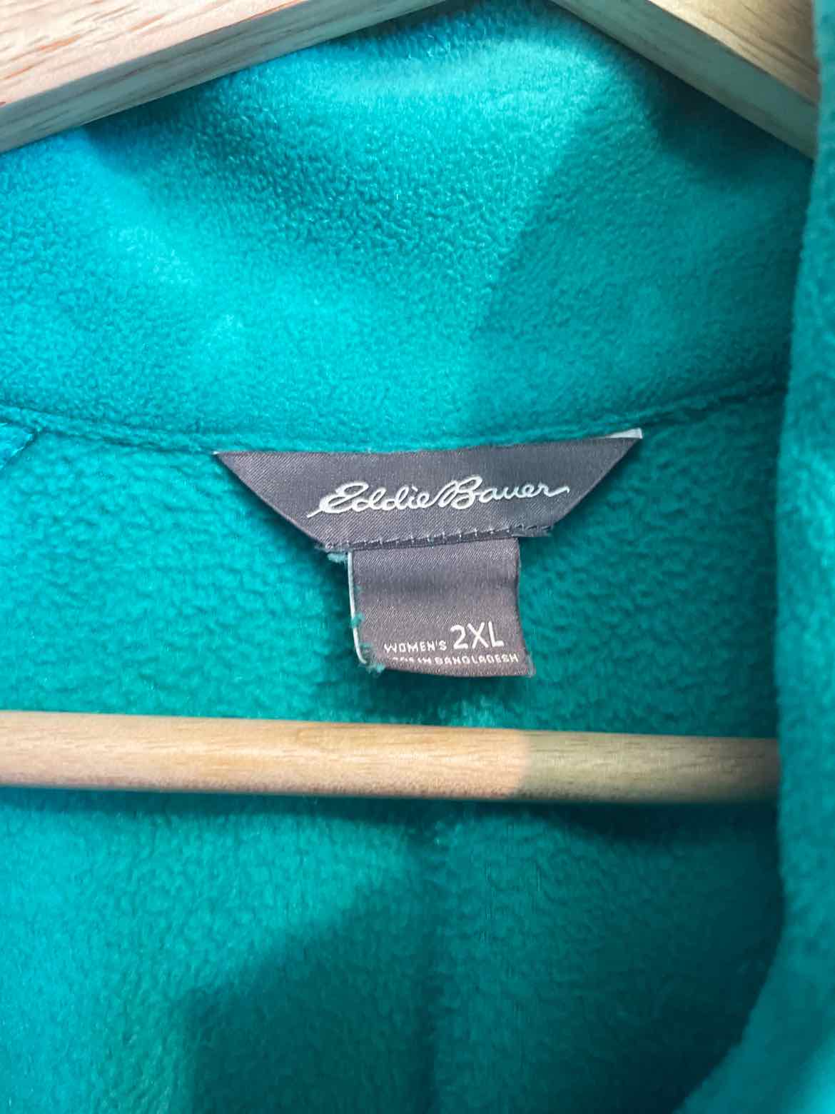 Size 2XL Eddie Bauer Green Women's Fleece Sweatshirt